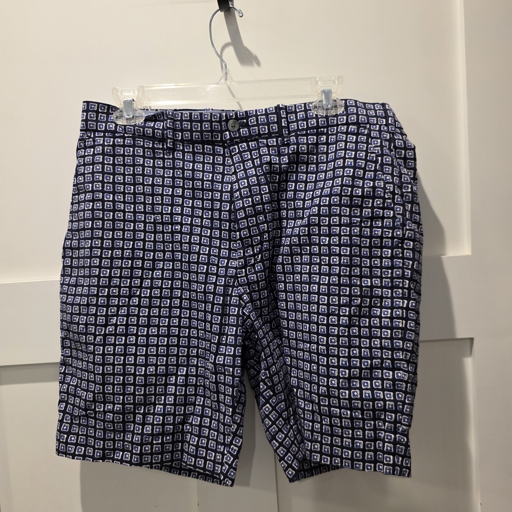 Ralph Lauren Polo Golf Geometric Blue Shorts Golf Classic Fit 9” Men’s 32 Resort
